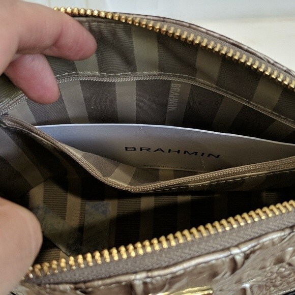 NWT Brahmin Mini Duxbury Chardonnay Seine Leather Crossbody Bag - Picture 8 of 8
